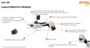 Foarfecă de grădină pe acumulator Stihl ASA 20.0 (nu include acumulatori sau încărcător) VA050116201 - Img 6