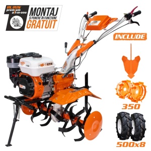 Motosăpătoare 8.5CP RURIS 731K, roți cauciuc 5.00-8, rariță ajustabilă, roți metalice 350 fără manicot - Img 7