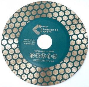 Disc pt. tăiere și șlefuire plăci dure și gresie dură DiamantatExpert Premium 125x22.23 mm - DXDY.CNG-HC.125