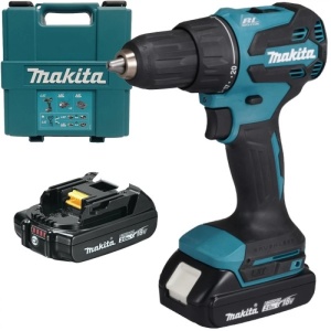 Masina de gaurit si insurubat cu percutie cu 2 acumulatori 18V LXT 65Nm Makita DHP490WVE