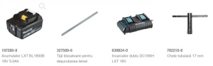 Masina de tuns gazon cu autopropulsie Makita LXT 18V, 53 cm, livrata cu 2 acumulatori 18V 5,0 Ah DLM539CT2 - Img 2