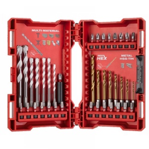 Set burghie si biti de impact Milwaukee 39 bucati + ochelari de protectie PERFECT MATCH 4932492657 - Img 2