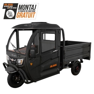 Triciclu electric cargo RURIS Pilot 4000C cu cabină închisă și volan, motor 2500W, baterie 72V, viteză 25 km/h, benă cargo. CIV inclus - Img 2