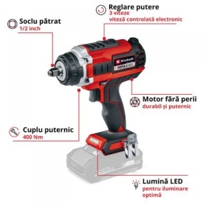 Cheie cu impact fara cablu Einhell Professional IMPAXXO 18/400 4510070 - Img 8
