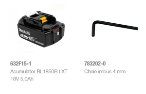 Coasa MAKITA DUR192LST cu tija pliabila LXT 18V, 30 cm, livrata cu un acumulator 18V 5.0Ah - Img 2