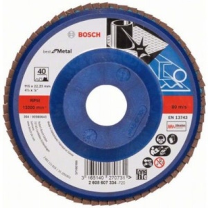 Disc evantai pentru metal granulatie 40/115 mm Bosch