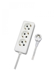 Prelungitor cu 3 prize, cablu 3 metri 3x1.5 mmp
