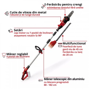 Unealta multifunctionala fara fir Einhell GE-HC 18 Li T-Soloo 3410800 - Img 10