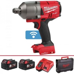 Cheie de impact Milwaukee cu 2 acumulatori M18 5 Ah, 1627Nm M18 ONEFHIWF34-502X