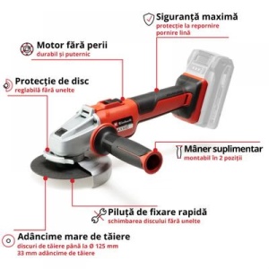 Polizor unghiular fara fir Einhell Professional AXXIO 18/125 Q 4431151 - Img 7