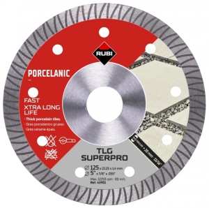 Disc diamantat tăiere uscată porțelan, plăci ceramice dure Rubi TLG 125 SuperPro 125x22,2mm - 41901