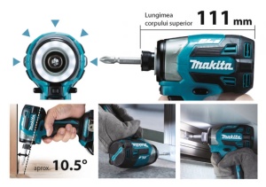 Mașină de înșurubat cu impact Makita DTD173Z LXT 18V, 180Nm - Img 2