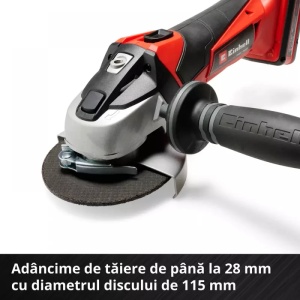 Polizor unghiular fara fir Einhell TE-AG 18/115 Li-Solo 4431110 - Img 4