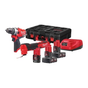 Set promotional M12 FUEL, masina de gaurit si insurubat+multifunctionala+acumulatori si incarcator Milwaukee M12 FPP2AX-423P 4933478825