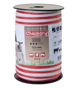 Banda 4 fire inox Ruban 12.5mm, alb/rosu, 4 fire inox, 200m