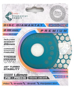Disc pt. tăiere și șlefuire plăci dure și gresie dură DiamantatExpert Premium 125x22.23 mm - DXDY.CNG-HC.115 - Img 2