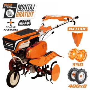 Motosapa RURIS 7500 ACC1, 7CP, roti cauciuc 4.00-8, rarita, roti metalice 350 fara manicot - Img 3