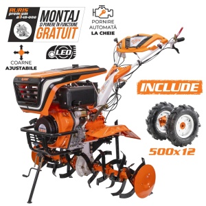 Motosapatoare RURIS 1001KSD Start + roti cauciuc 5.00-12 11 CP (1001KSDST2022)