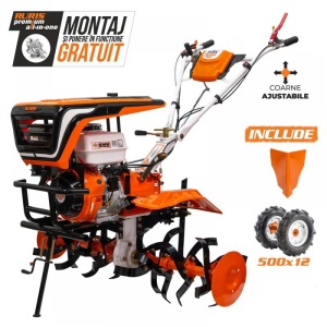 Motosapatoare RURIS 915K, 15 CP + roti cauciuc 5.00-12 + rarita - Img 3