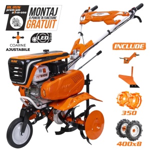 Motosapa RURIS 7500 ACC4 7 CP + roti cauciuc 4.00-8+plug+adaptor+roti metalice 350 fara manicot - Img 2