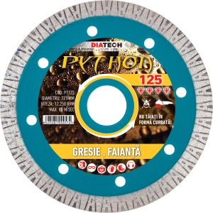 Disc diamantat pentru gresie PYTHON 125 mm