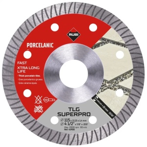 Disc diamantat tăiere uscată porțelan, plăci dure Rubi TLG 115 SuperPro 115x22,2mm - RUBI-41900