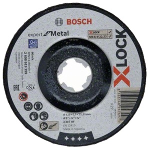 Disc polizare metal 125x22.2x6 mm X-LOCK Bosch