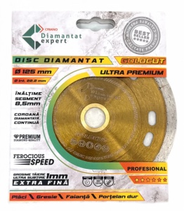 Disc pt. tăieri extra fine în porțelan dur subțire DiamantatExpert Ultra Premium 125x22.2 mm - DXDY.GOLDCUT.125 - Img 3