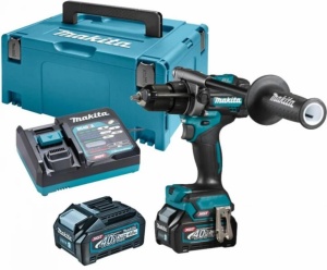 Masina de gaurit cu percutie Makita XGT 40Vmax, 140 Nm, cu 2 acumulatori HP001GM201