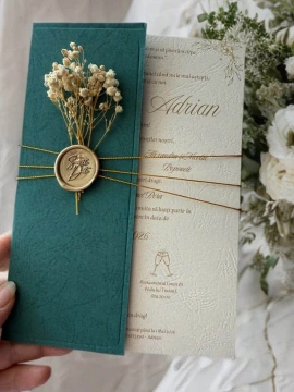 INVITATIE DE NUNTA VERDE SMARALD COD 016