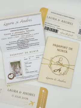 INVITATIE DE NUNTA TIP PASAPORT COD 024