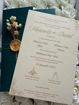 INVITATIE DE NUNTA VERDE SMARALD COD 016 - Img 2