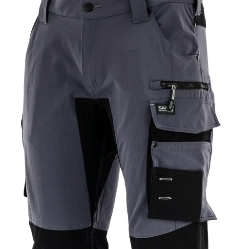 100x Pantaloni elastici confort premium, design outdoor, Gri-Negru - Img 2