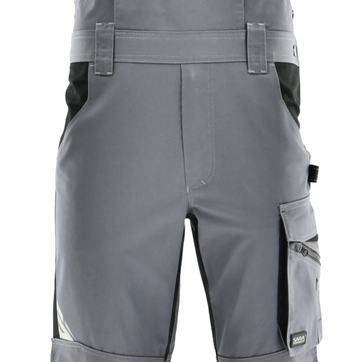 10x Pantaloni salopeta cu pieptar, rezistenti si functionali Gri-Negru - Img 2