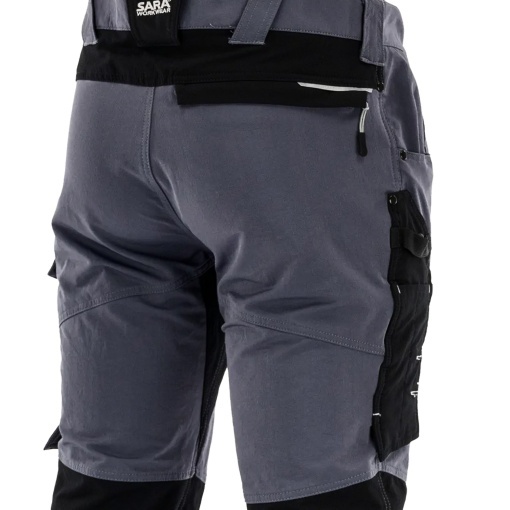Pantaloni de lucru elastici confort premium, design outdoor, Gri-Negru - Img 3
