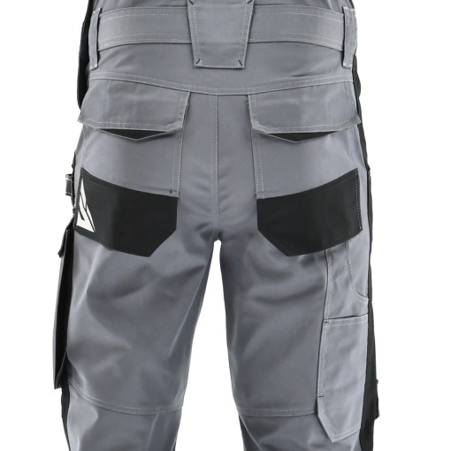 10x Pantaloni salopeta cu pieptar, rezistenti si functionali Gri-Negru - Img 3
