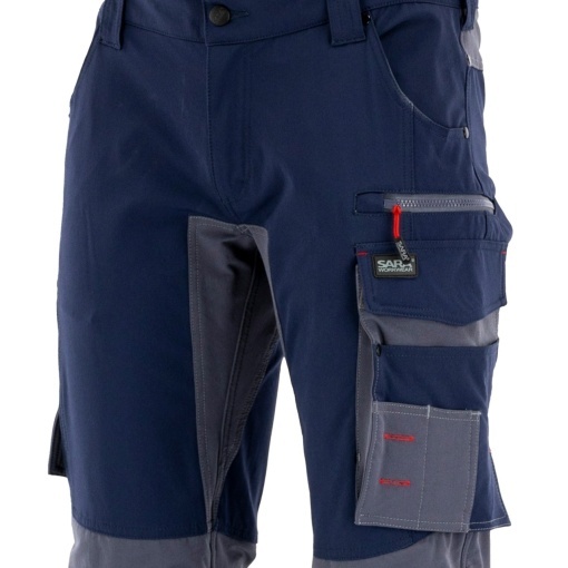 100x Pantaloni lucru elastici confort premium, design outdoor, Bleumarin-Gri - Img 3