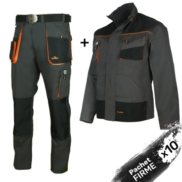 10x Pachet Costum de lucru: Pantaloni si Jacheta salopeta