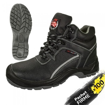 100x Bocanci Protecție din Piele cu fier in bot S1, pachet firme