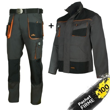 100x Pachet Costum de lucru: Pantaloni si Jacheta salopeta