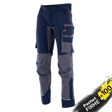 100x Pantaloni lucru elastici confort premium, design outdoor, Bleumarin-Gri