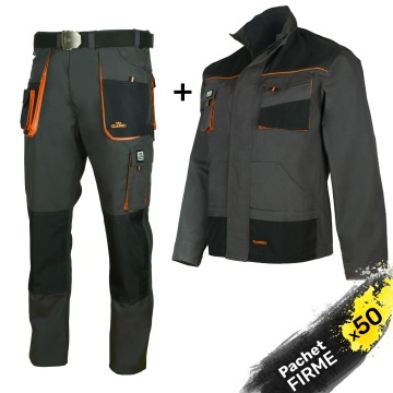 50x Pachet Costum de lucru: Pantaloni si Jacheta salopeta