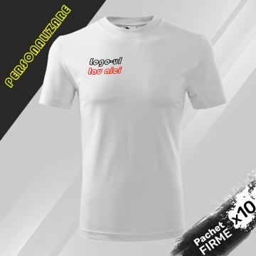 10x Tricouri personalizate bumbac pentru firme cu logo, diverse culori