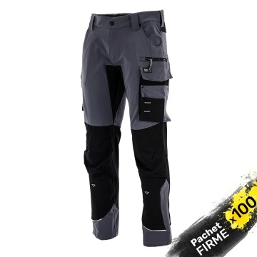 100x Pantaloni elastici confort premium, design outdoor, Gri-Negru