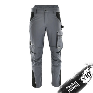 10x Pantaloni de Lucru barbati, confortabili, Gri-Negru