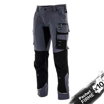 10x Pantaloni elastici confort premium, design outdoor, Gri-Negru