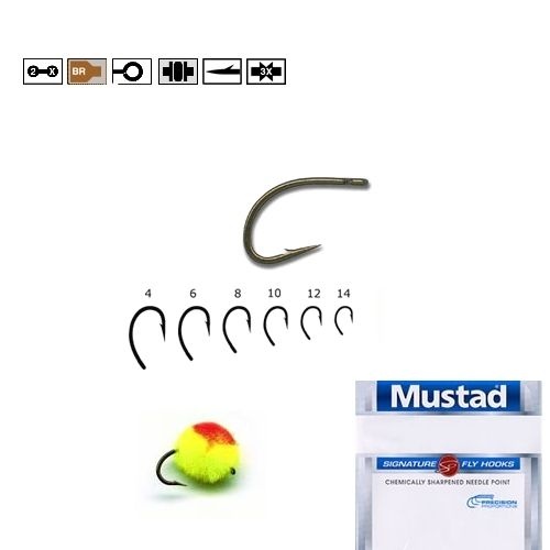 Carlige Fly Mustad Egg Caddis Nr 14 25buc/plic