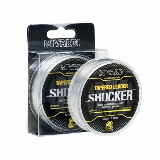 Fir Inaintas Conic Mivardi Shocker Tapered Leader, Clear, 0.26-0.47mm, 5x12m/rola