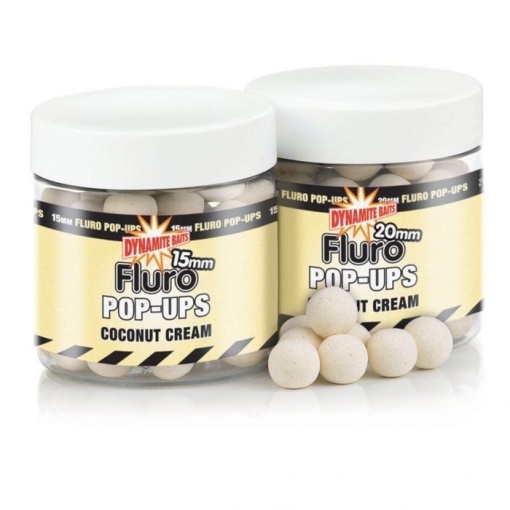 Pop-Ups & Dumbells Dynamite Baits Coconut Cream Fluro 15mm