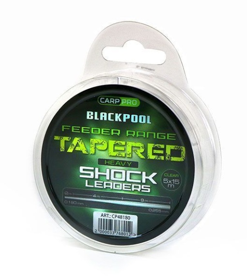 Fir Inaintas Conic Carp Pro Blackpool Tapered Heavy Shock Leaders Clear 5 x 15m5x15m